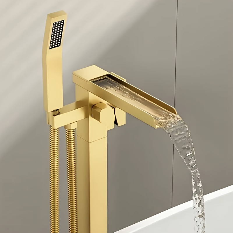 brushed floor standing bathtub faucet side Temu Mauritius