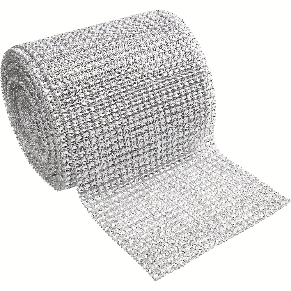 E-shop Silberner Kristall Strass - 80 cm/31,4 Zoll Rolle, cm/4,72 Zoll Breite, Kuchen DIY Glitzer Bling Mesh für DIY Kunsthandwerk,