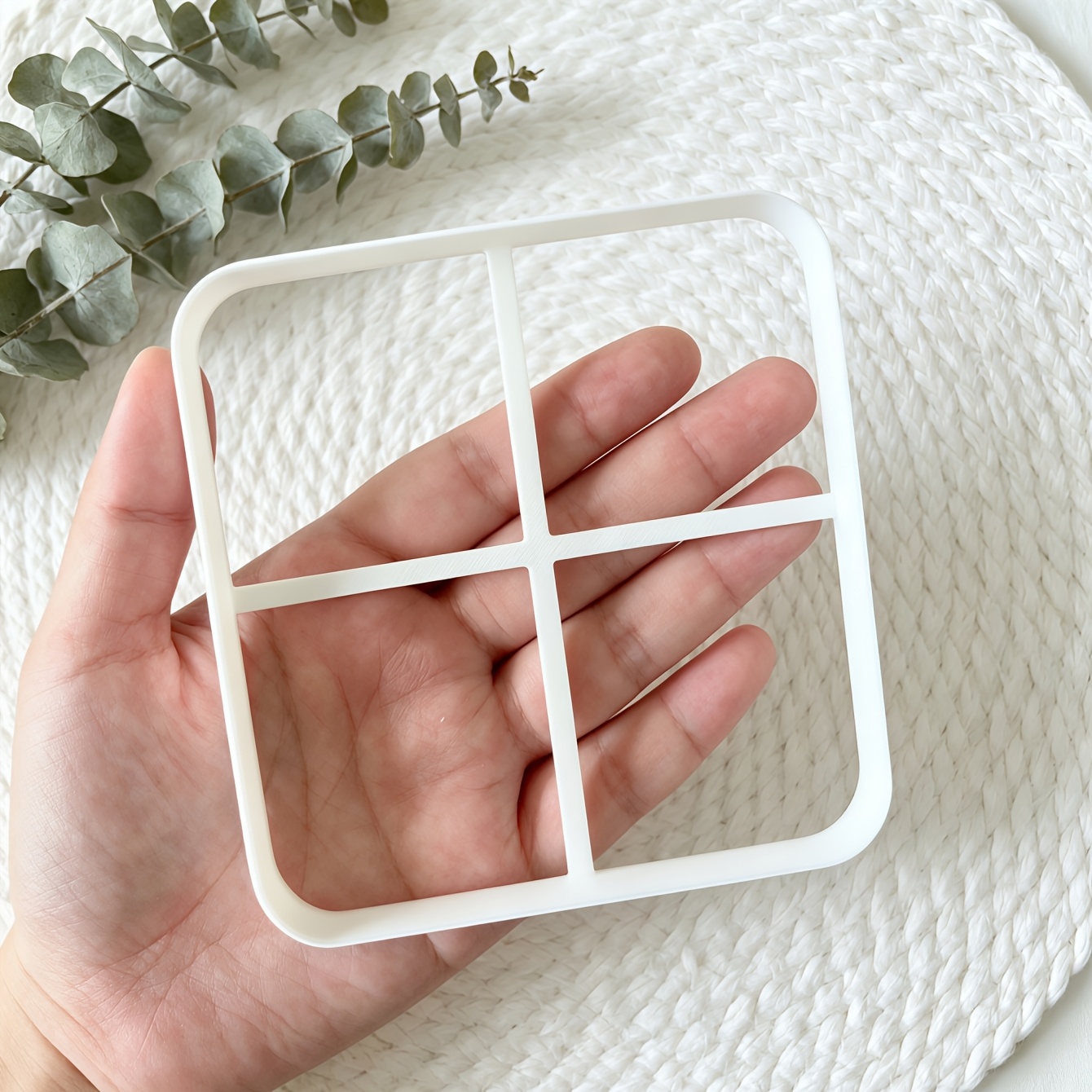 TEMU Molde de cuadrado para cortar arcilla - Herramienta de manualidades de plástico con placa base compatible para organizadores de joyería de