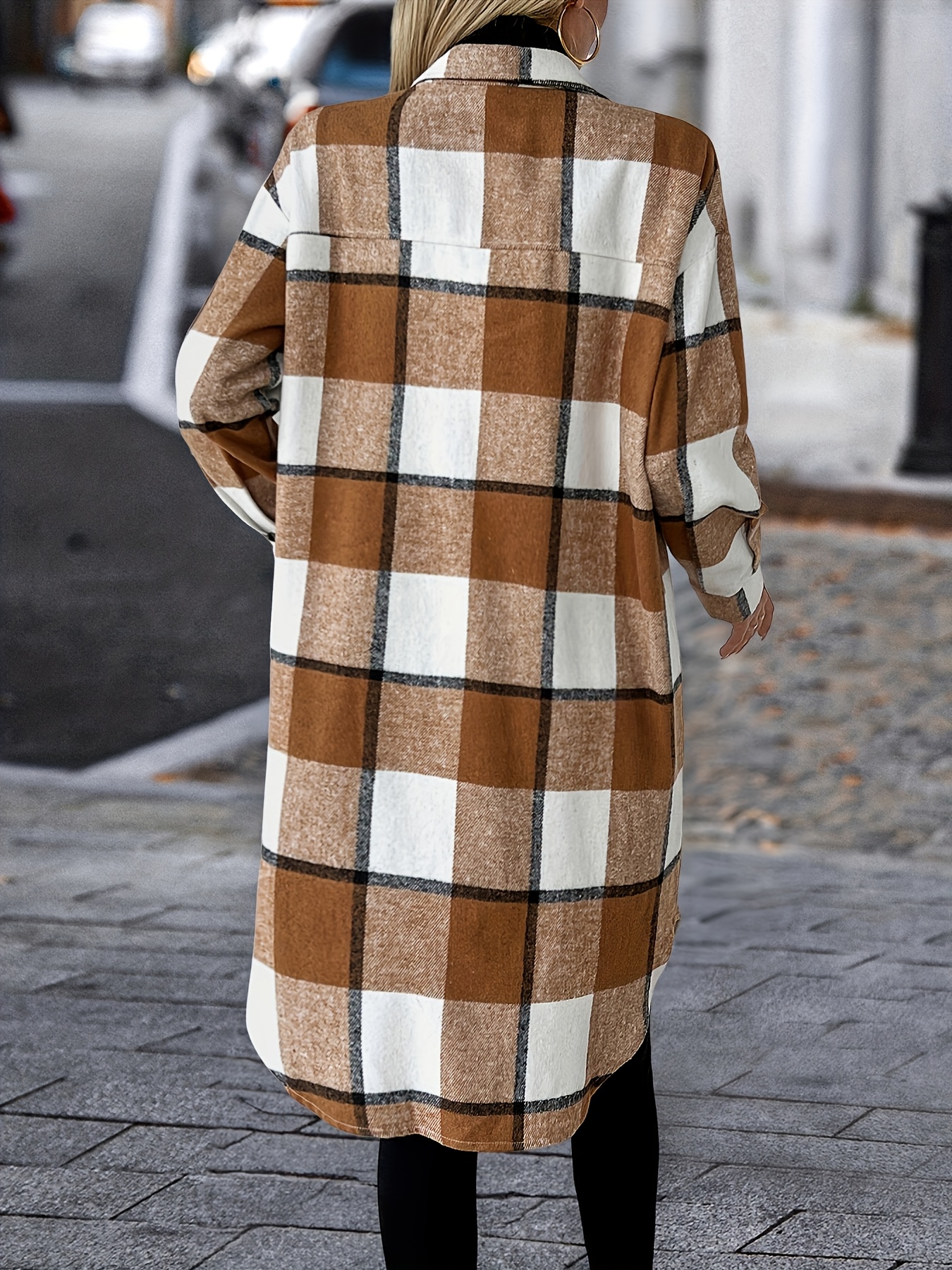 Manteau Femme Veste Longue A Carreaux Homme Veste Manteau A