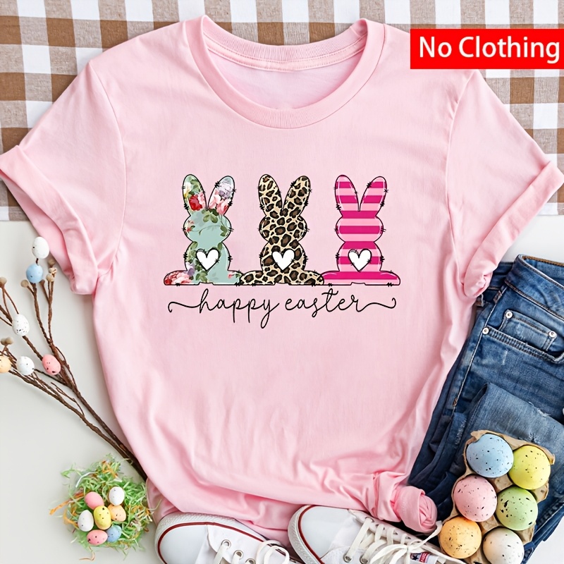 

Easter Bunny Iron-on Heat Transfer Decal - Diy Washable Sticker For T-shirts, Jeans, Backpacks | Mixed Colors, Polyester