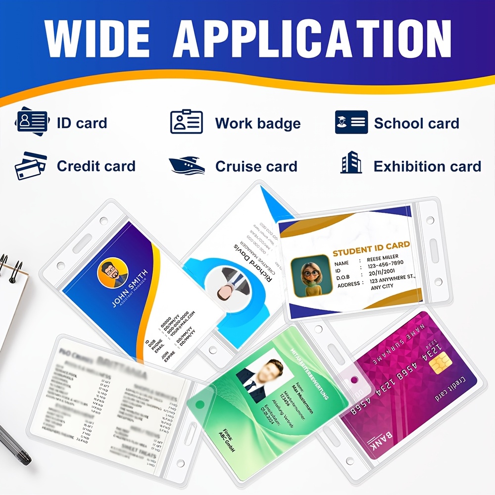 2d thickened brand name card holder high definition durable vertical id case sealable transparent pvc plastic card sleeve suitable for ehic id card transportation card bank card   card credit card 3 6 12 24pcs