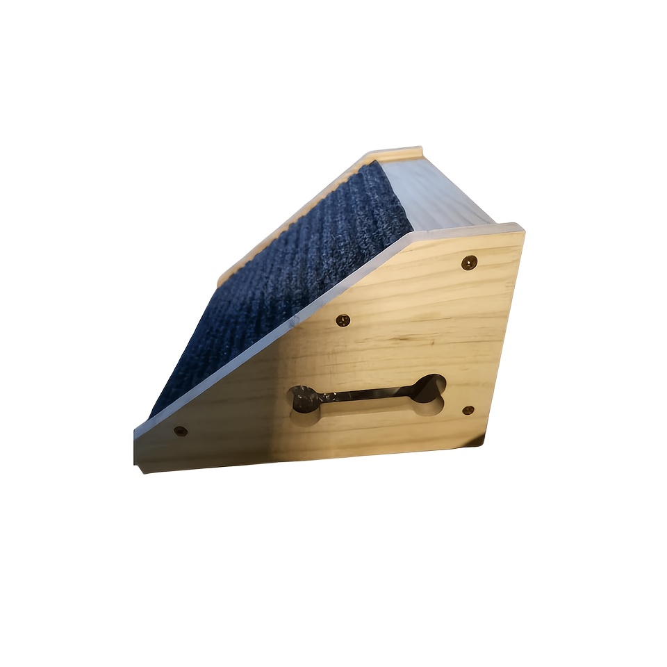 TEMU Natural Wood Pet Ramp With Carpeted Non-slip Steps, Portable Indoor Stairs For Small Breed Puppies, Ideal For Bed, Sofa & Couch, Perfect For