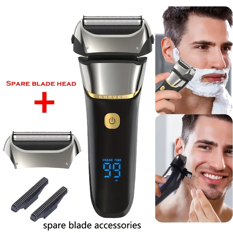 Image of Feiyba Premium Men's Electric Shaver With Blade: Facial Trimmer, Precision Stainless Steel , Usb Fast Charging. Portable Design For Home/travel/car Use. Ideal Holiday Gift For /fathers.