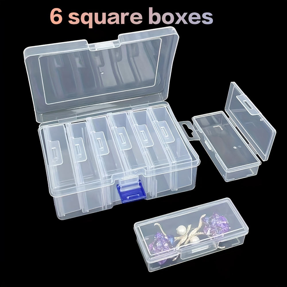 

Large 6-compartment Clear Plastic Organizer Box - Beads, Nail Art, Jewelry & Craft Storage, Bead Storage Box