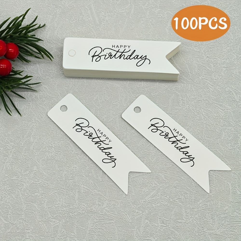 

100pcs - Hanging Labels For Parties, Weddings & Crafts - Greeting For Any