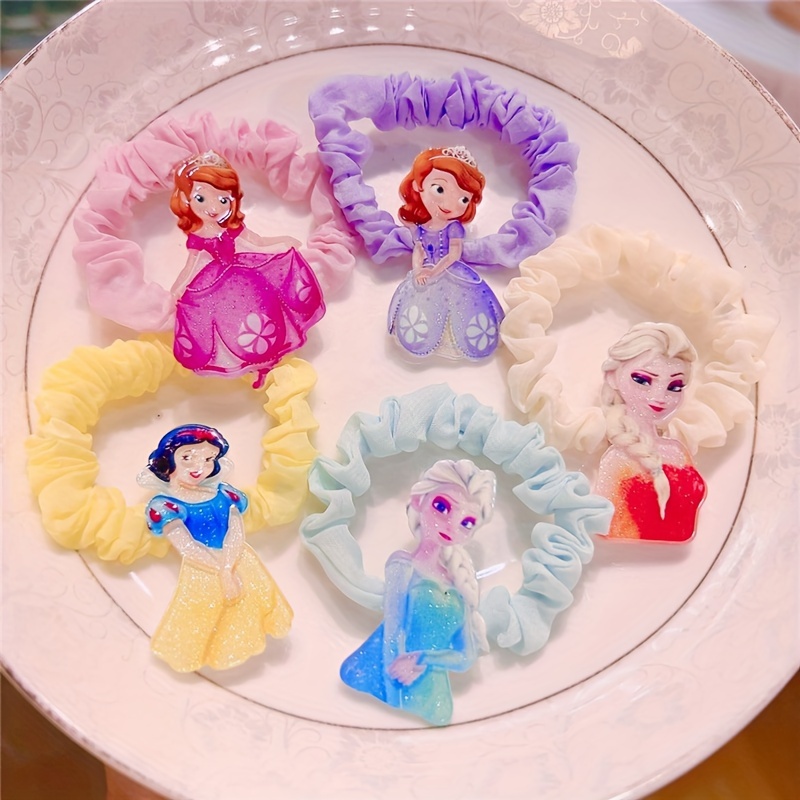 

Cartoon Princess Hair Circle Fabric Small Intestine Circle Acrylic Princess Cute Hair Rope Hair Accessories For Women Female