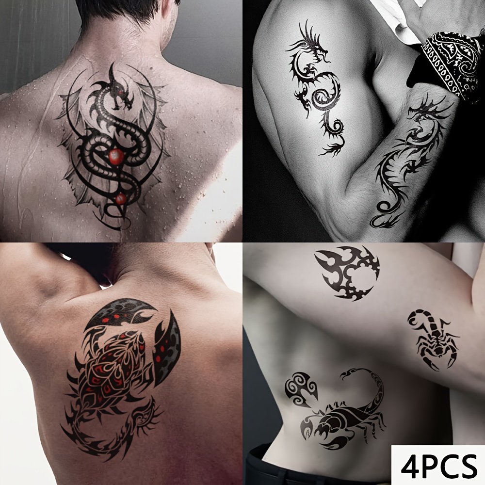 Dark Style Dragon Temporary Tattoos: Waterproof - Temu