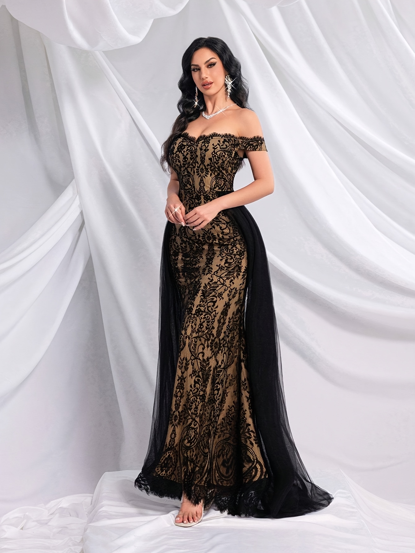 sheer lace and mesh overlay dress long sleeve overlay dress BLOSSOM Lace Wedding Dress Overlay  Catherine  Langlois