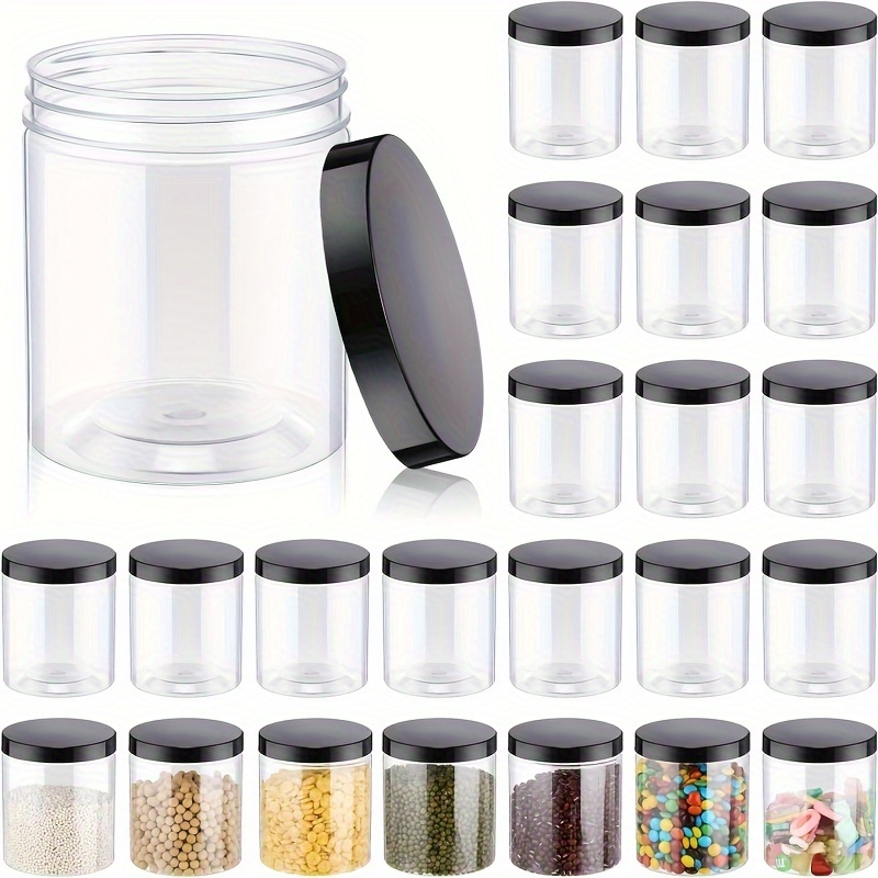 

20-piece 8oz Clear Plastic Cosmetic Containers With Wide Mouth & Ribbed Lids - Perfect For Lotions, Creams, Ointments, Makeup, Eye Shadow Samples & Travel Storage