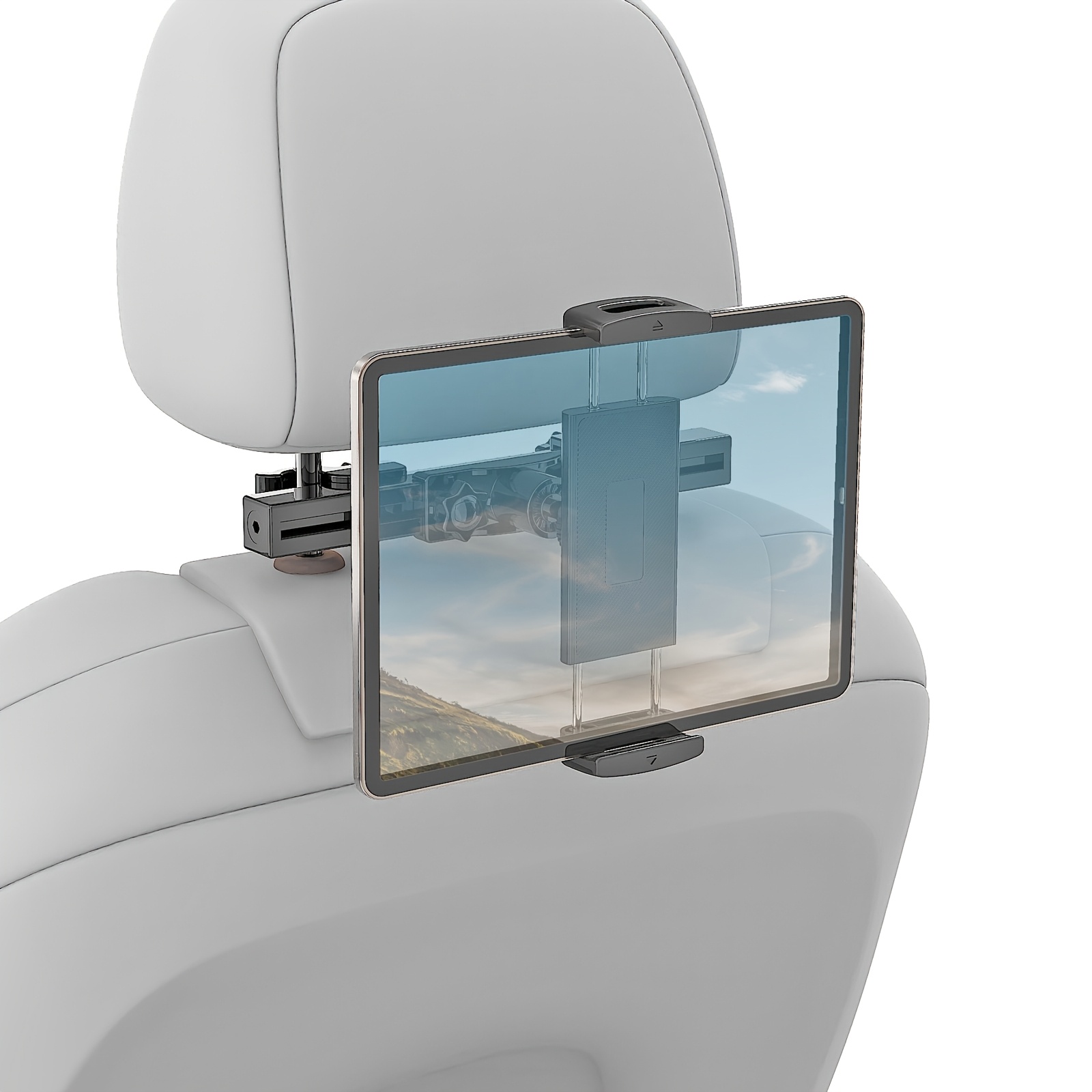 TEMU Car Tablet Mount, From Aircraft-grade Aluminum Headrest Tablet Holder - Car Back Seat Travel Stand For Kids, Compatible With Ipad Mini, Galaxy