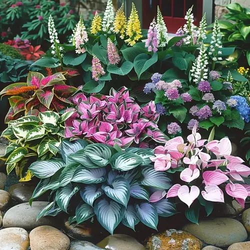 81 vibrant mixed white lace garden artificial flower plants - mixed colors, outdoor flower display | vibrant garden blooming | maintenance planting, outdoor flower exhibition