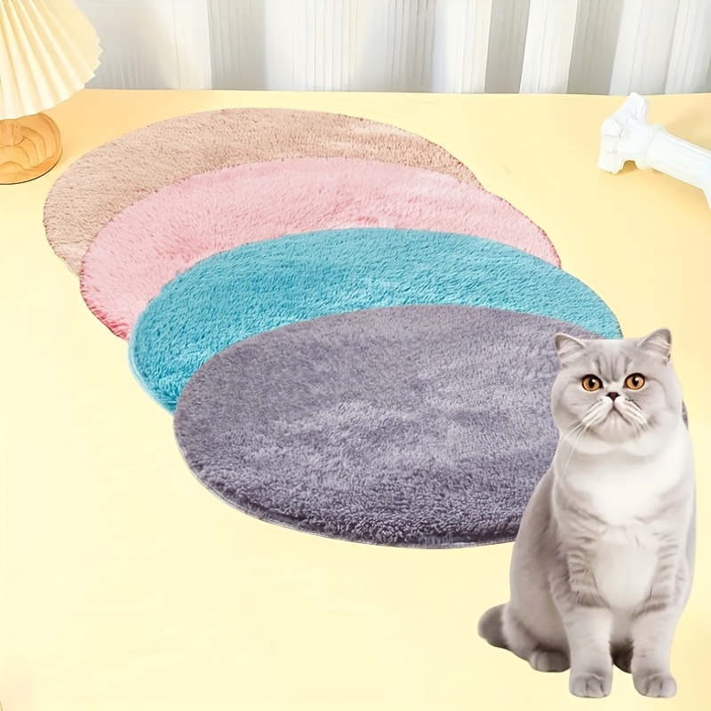 Oncpcare Haustier-Matte Rund Mit Blumenmuster – Weicher Plüsch Für Hunde & Katzen, In 3 Größen (60/80/100 Cm)