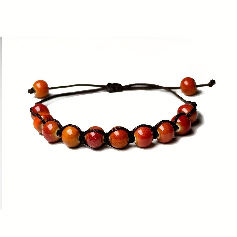 Adjustable Bracelet 10mm Ceramic Beads Multicolor Ethnic Unisex