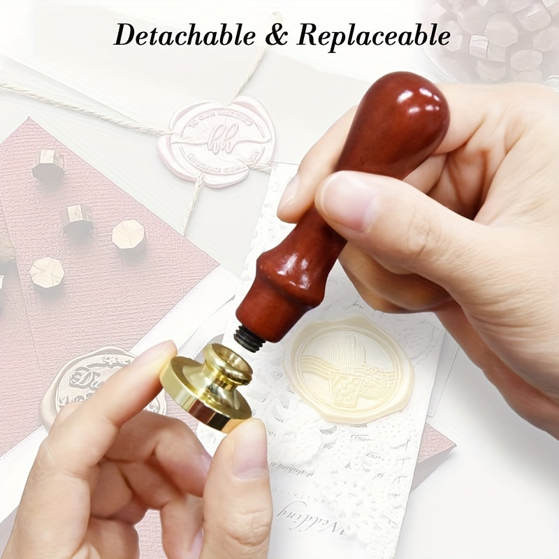 Mango Pattern Wax Seal Stamp - Brass Seal With Wooden Handle For Letters & Invitations