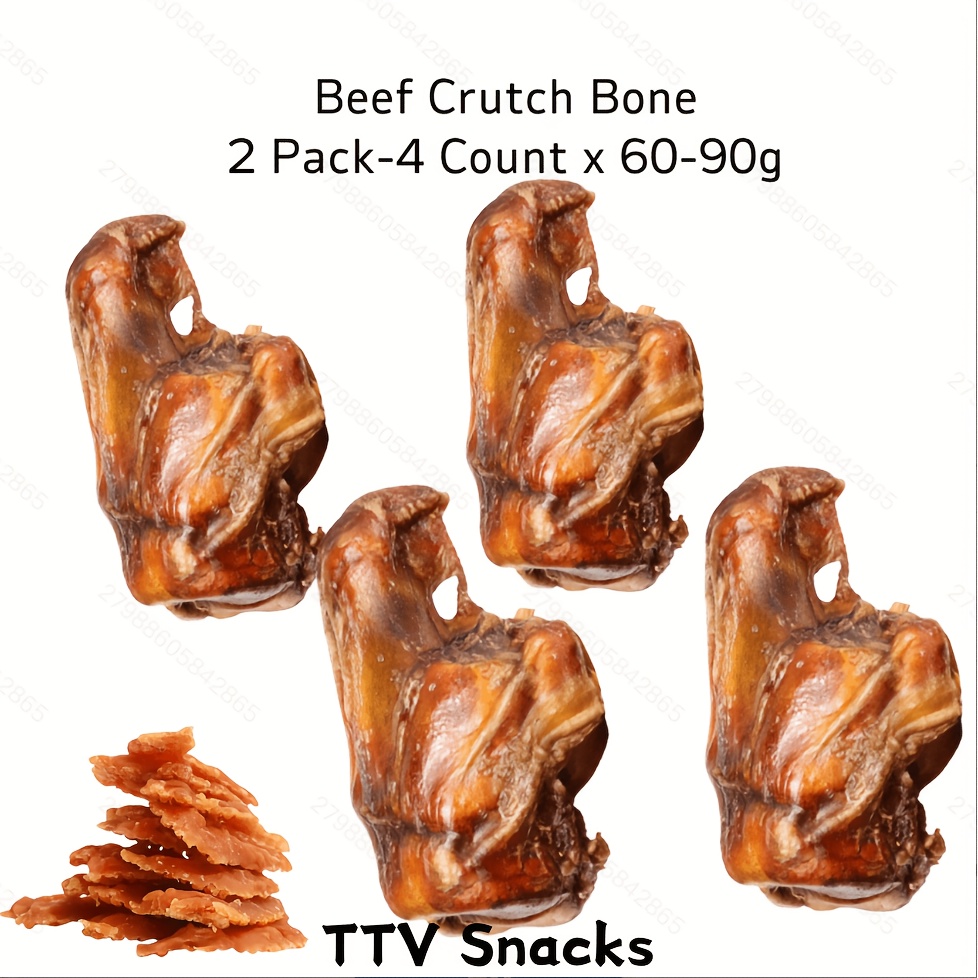 TEMU 1/ 2 Pack-2/ 4 Count X 60-90g Beef Crutch Bone, , Natural Dog Treats, Healthy, , Dog Chews Long Lasting, And High Protein, , Perfect Training