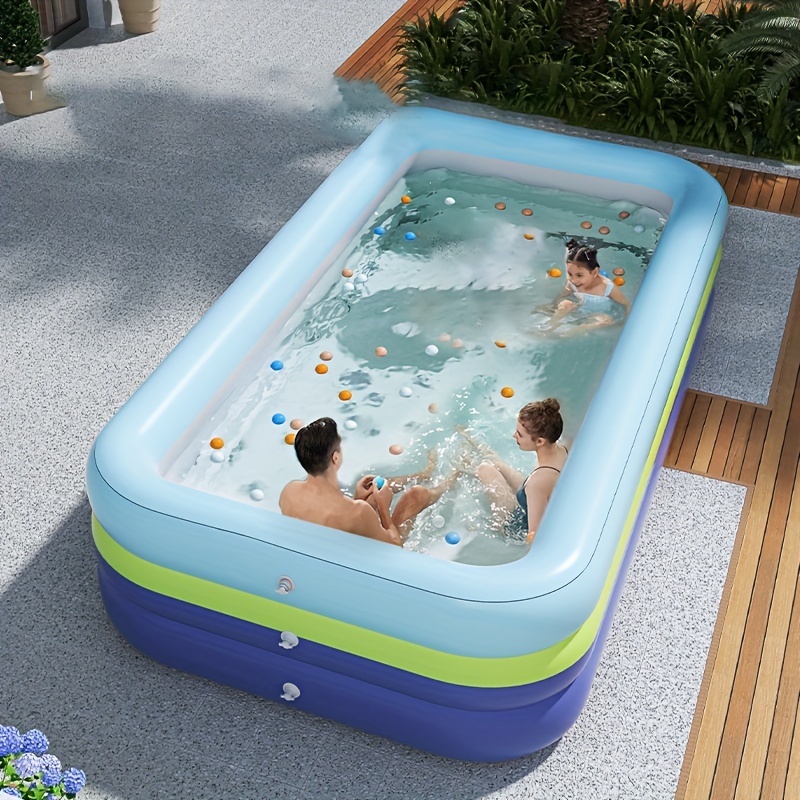 Inflatable Kids Swimming Pool And Bathtub Three layer Design