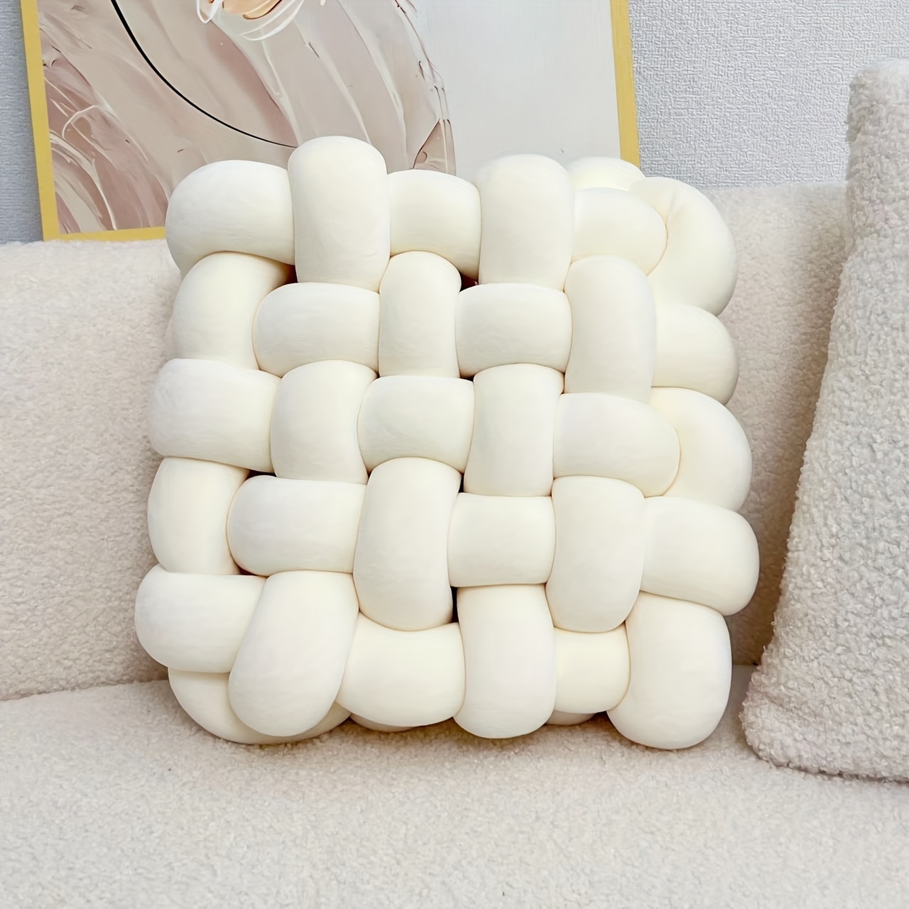 1 stuk Woonkamer Zacht Pluche Knoop Kussen Sofa Kussen
