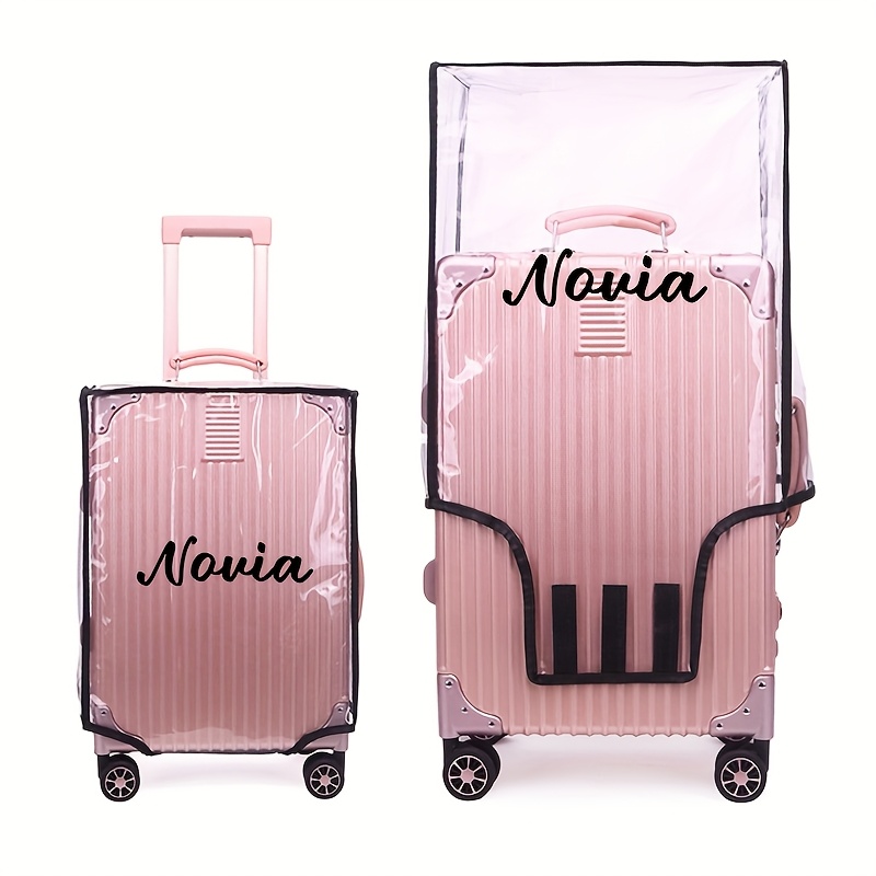 TEMU 1/3pcs Housse de Protection PVC Transparente Personnalisable pour Valise - Anti-, Antipoussière, Adaptée aux Valises 20/24/28 Pouces, Épaisse et