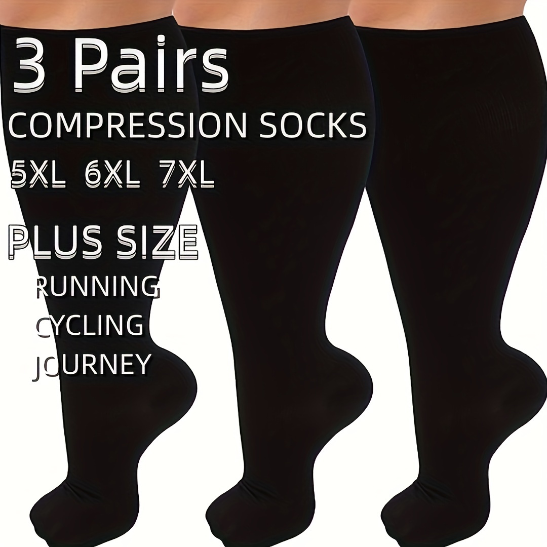 

3 Pairs Plus Size Socks, Stretchy Easy , Comfortable For Running, Cycling, Climbing, Outdoor Activities