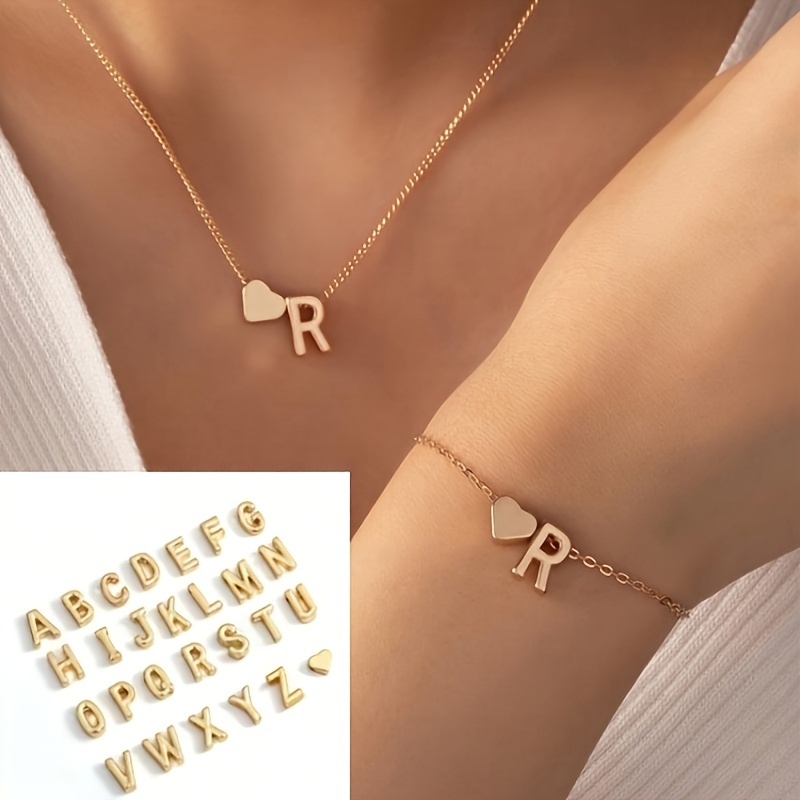 

1 Set Of , And Charismatic 26 English Letter And Bracelet For , A For