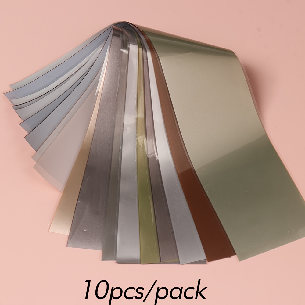 10 Types Of Matte Metallic Nail Transfer Paper, Including Matte , Antique Copper, Teal, Rose Golden, And Starry Sky Designs, Model Dxk11