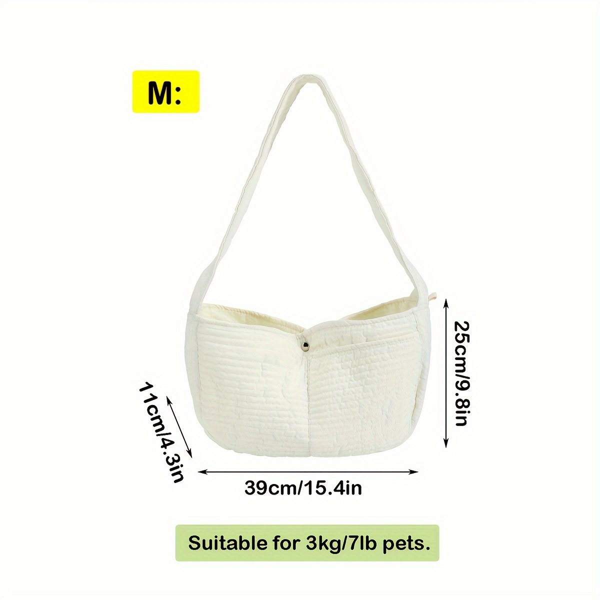 TEMU Portable Pet Sling Carrier - Comfortable Polyester Crossbody Bag For Cats & Small Dogs, Beige, Cat Bag, Portable, Shoulder Bag, Beige