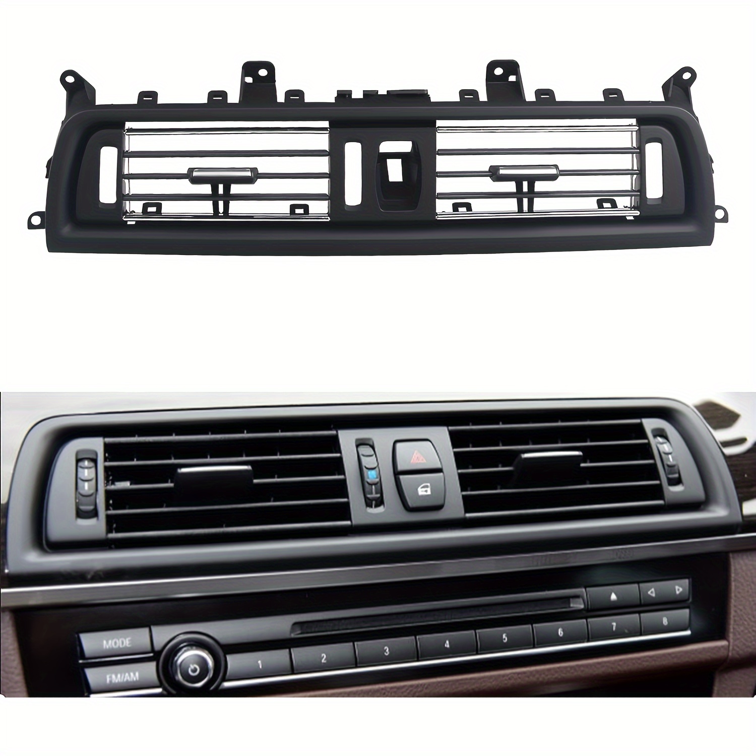 

[vented Dashboard] Premium Abs Front Air Dash Center Vent Grille For Bmw F10 F11 (2010-2016) - Sleek With Multiple Vents, Compatible With 520i, 528i, 535i Models - Oem 64229166885