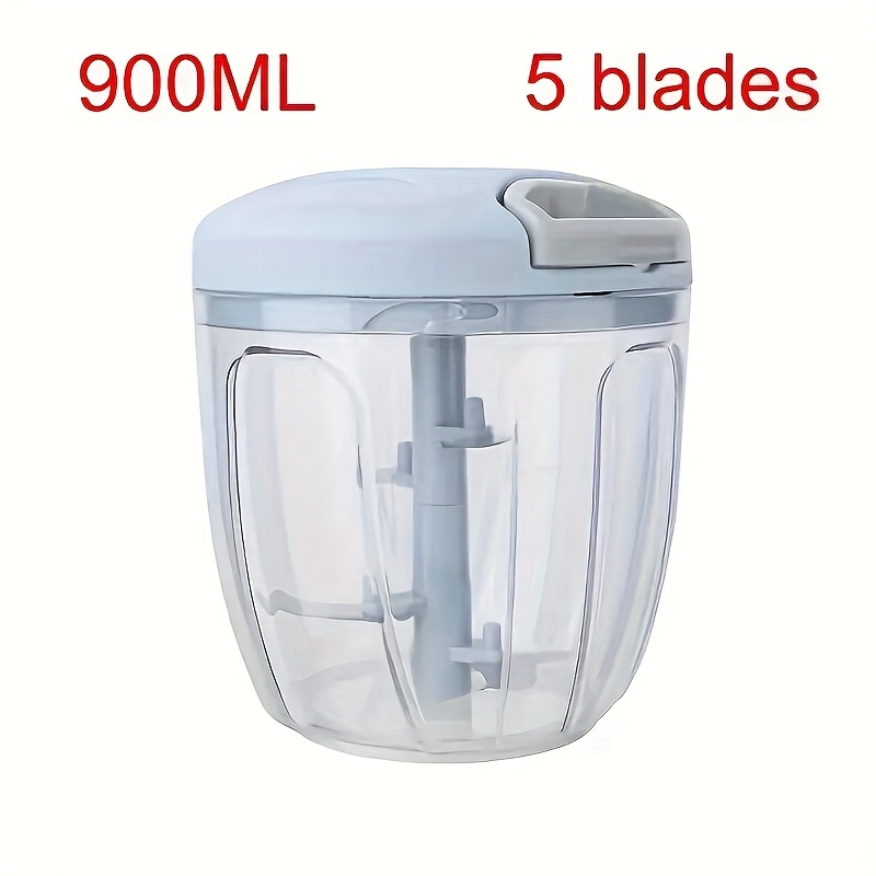 TEMU 1pc Multifunctional Manual Kitchen Garlic Grinder, Manual Food Processor With Stainless Steel , Multifunctional Vegetable Chopper With Food
