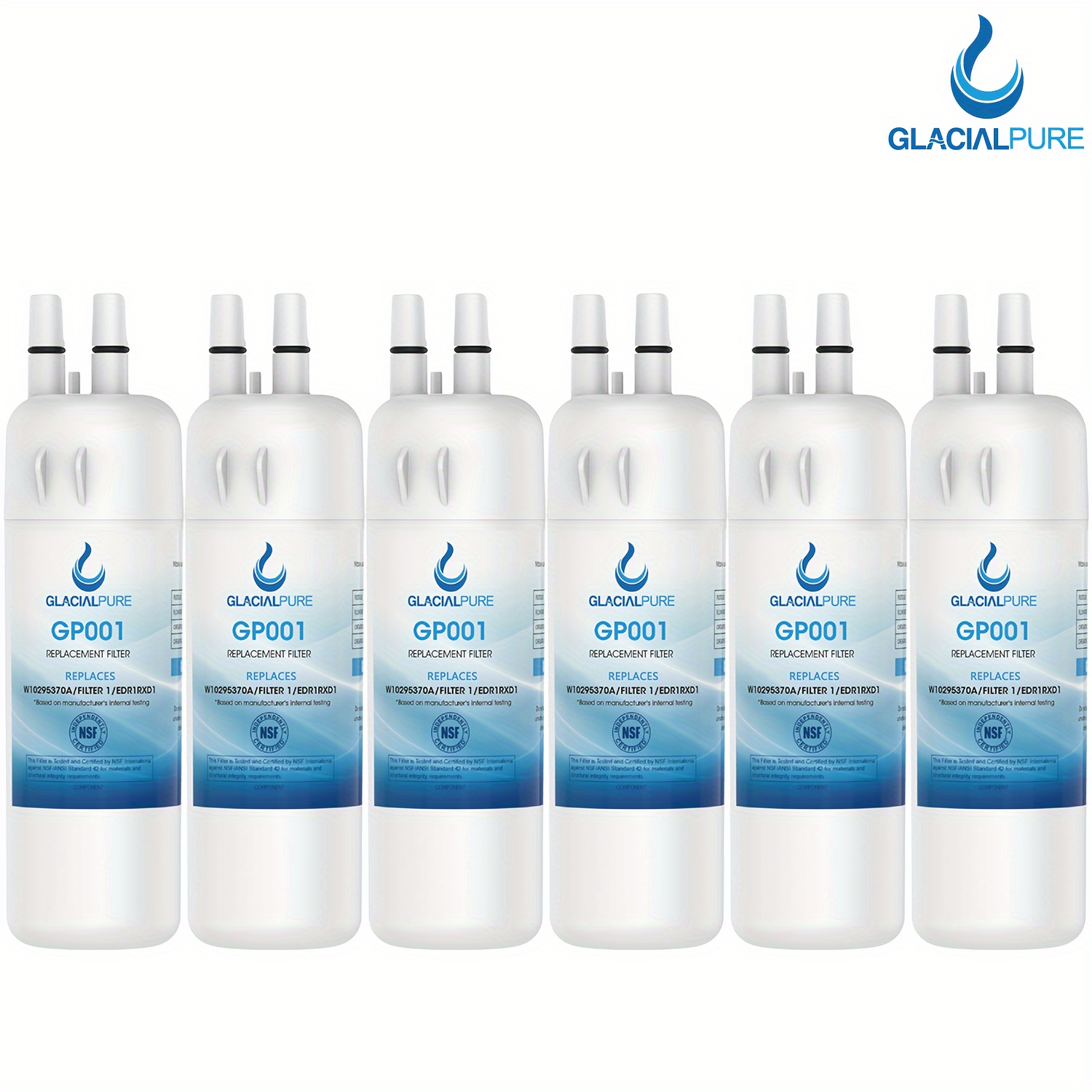 

6pcs Glacialpure W10295370a Refrigerator Water Filter Compatible With W10295370a, , , W10295370, P4rfwb, , 46-9930, 46-9081 Refrigerator Water Filter, 200 Gallons