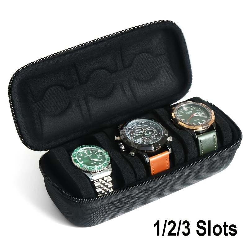 

1/2/3 Slots Watch Box Organizer, Men's Watch Display Storage Case Fits All Wristwatches And Smart Watches, Portable Watch Travel Case For Men And Women