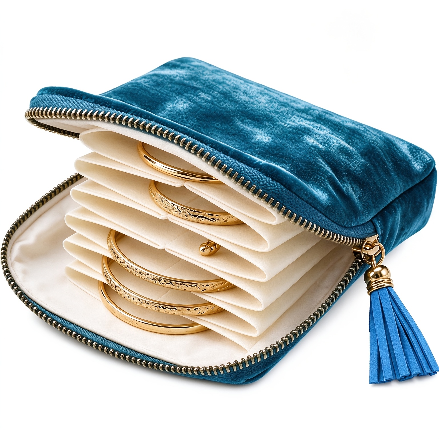 TEMU Borsa Organizer da Viaggio, Portamonete Retro da Donna, Scatola Porta Gioielli, Custodia da Viaggio Multicomparto con Chiusura a Zip, Adatta per