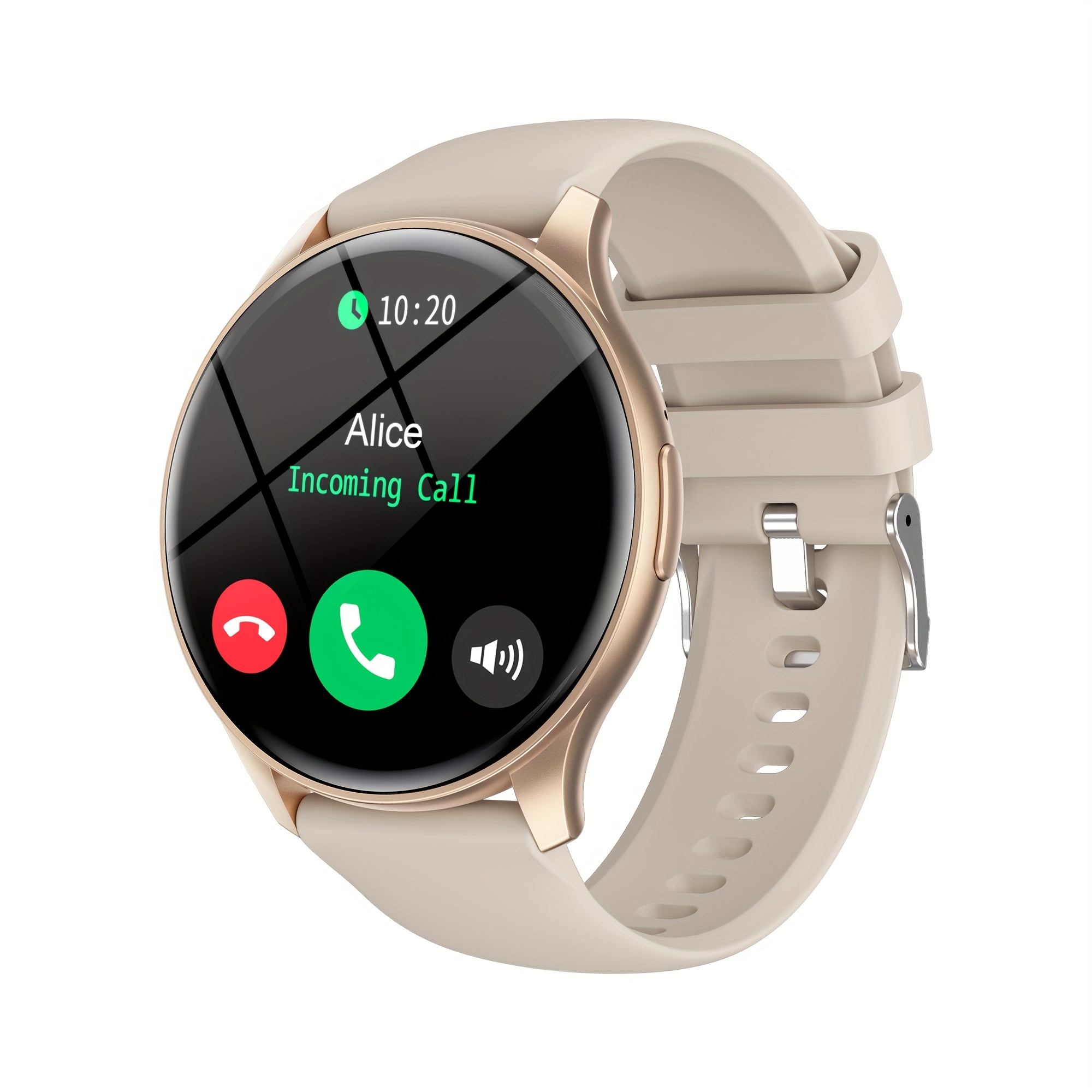 montre intelligente (appel sans fil) pour femmes et hommes, écran hd de 1,81 pouces, modes sportifs multiples, alertes dinformation, contrôle de la musique, suivi du sommeil, montre podomètre sportive pour android et ios dore 11