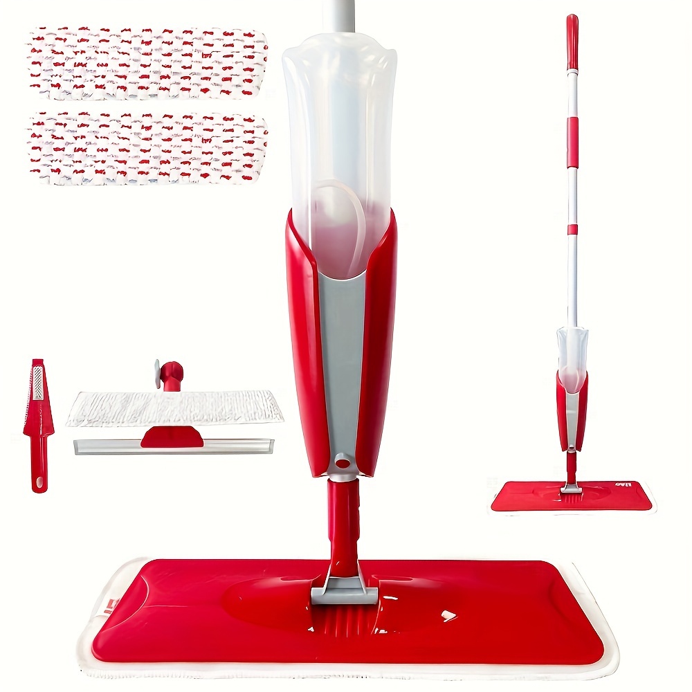   versatile spray mop set with scraper dual use for wet dry cleaning   2 mop heads ideal for home commercial use details 8