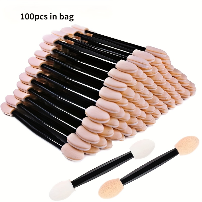 E-shop 100 Stk. Nagelpulverpinsel Schwamm Doppelkopf Mini-Schwammstäbchen für Nagelkunst, Spiegelchrom-Applikator, Make-up-Werkzeuge