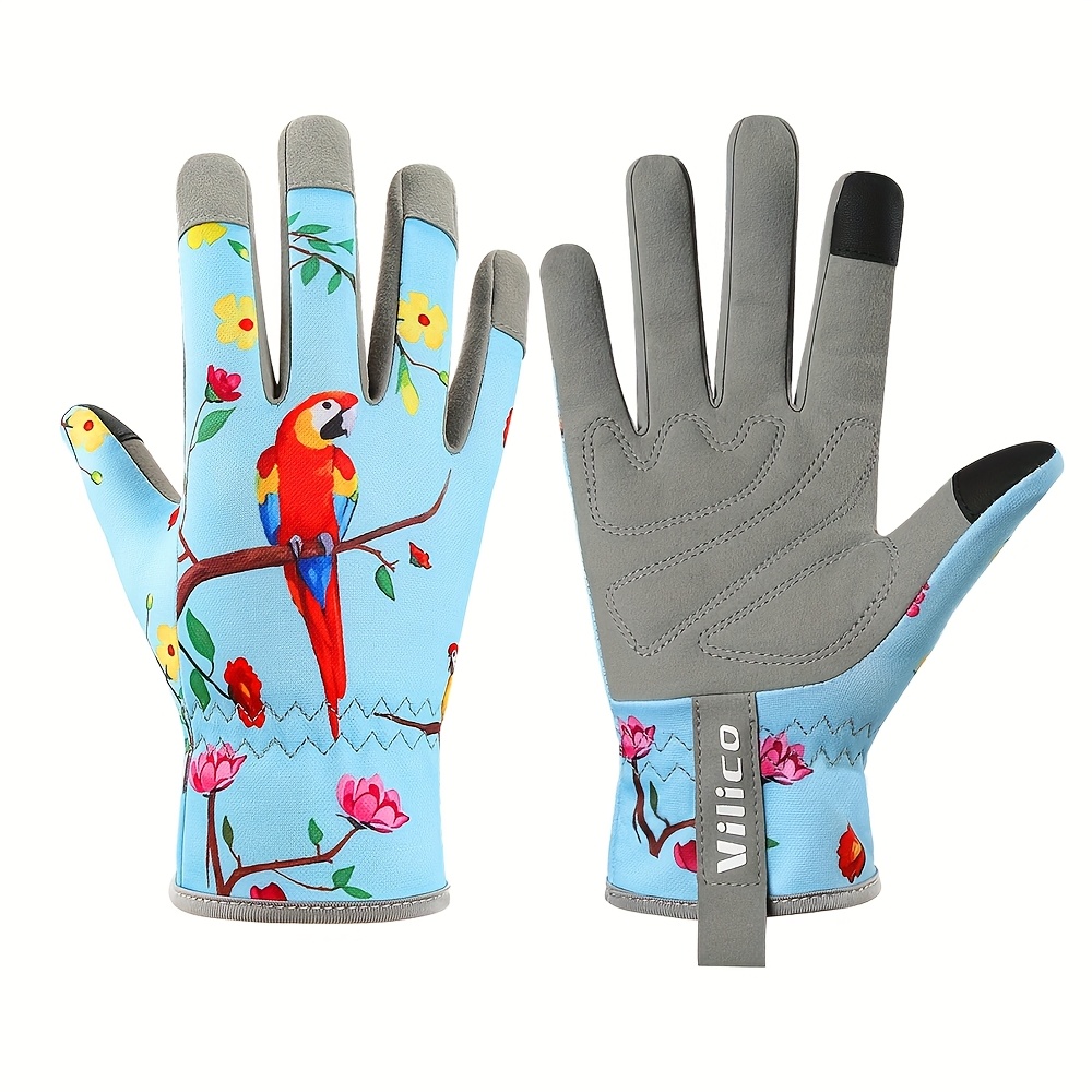 E-shop Vilico Damen Leichte Atmungsaktive Outdoor Handschuhe mit Blumenmuster - Bequeme Rutschfeste Ganzjahres-Handschuhe für Zuhause