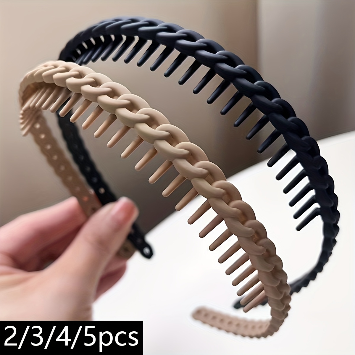 2 3 4 5pcs twist hairband non slip tooth headband for washing face hair styling tool hair accessory