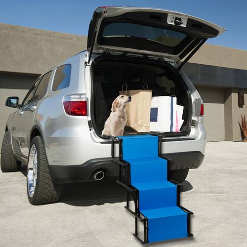 pet ramp for large dogs 4 step foldable stair with 139cm length 75kg capacity non slip surface for suv vehicle access portable dog stairs for travel