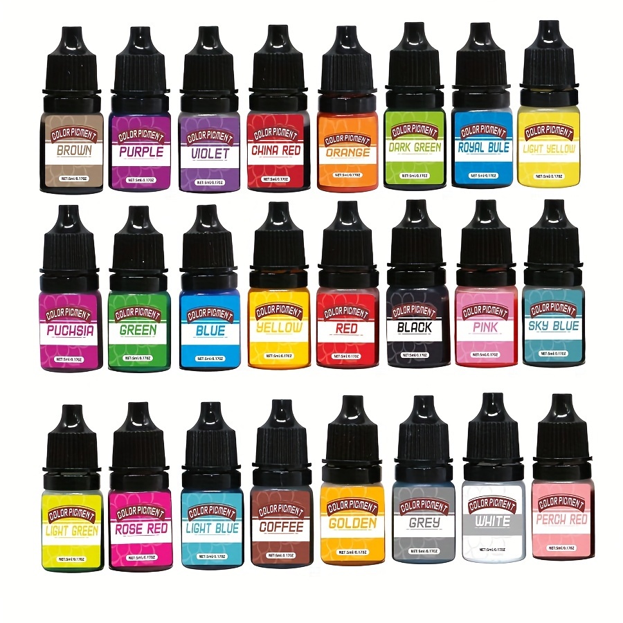 

24-color Epoxy Resin Pigment Set - Vibrant Liquid Colorants For , Uv Resin Crafts & Mold Dyeing - Gift