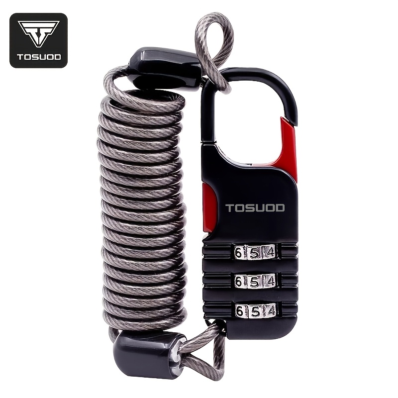 Tosuod Anti-theft Three-digit Password Combination Safety Rope Wire Rope Helmet Lock Safety Rope Lock