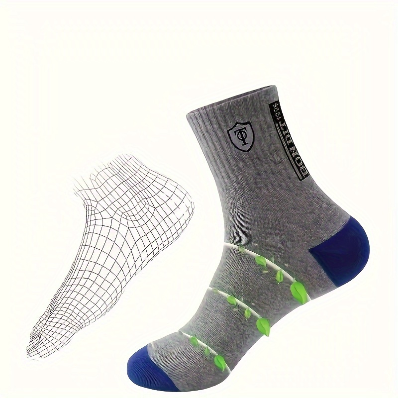 5 Pairs Of Men's Trendy Breathable Mid-Calf Socks, Comfortable Casual Soft Socks, Anti-odor Sweat-absorbing Breathable Comfortable long thick socks, Ideal for Daily Wear & Outdoor Activities Autumn and Winter warm Men's Sports Socks