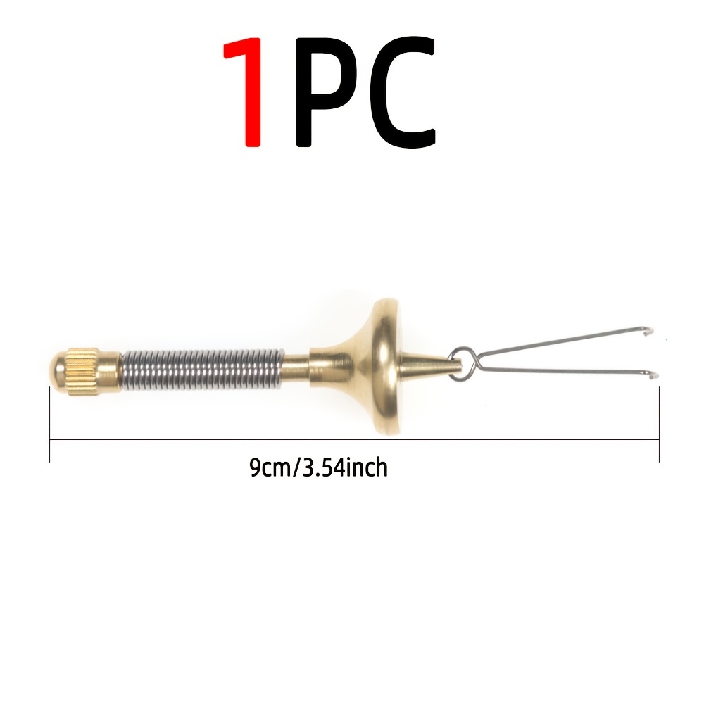 TEMU 1pc Brass/stainless Steel Dubbing Twister Dubbing Spinner Fly Fishing Detachable Hair Stacker Fly Tying Tool Jig Portable Fly Fishing Tackle
