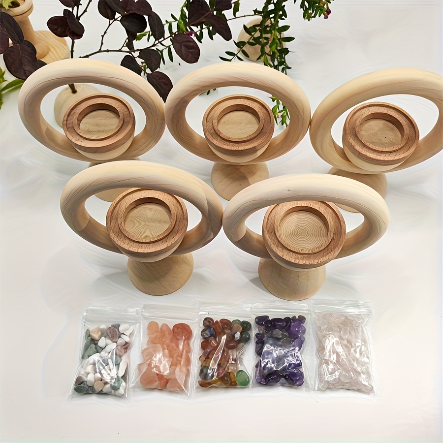 TEMU Wood Diffuser & Essential Oil Diffuser Stone - Wood Base With Empty /canister/pouch For, Spa, Meditation - Scent Diffuser (no Chemicals) -