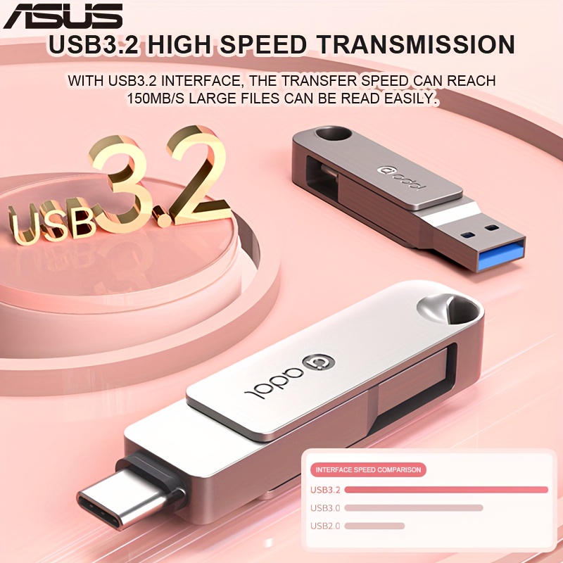 64gb 128gb type c otg usb3 2 dual interface disk usb flash drive for mobile computers and laptops pm310 meteorite   silvery Product details 1