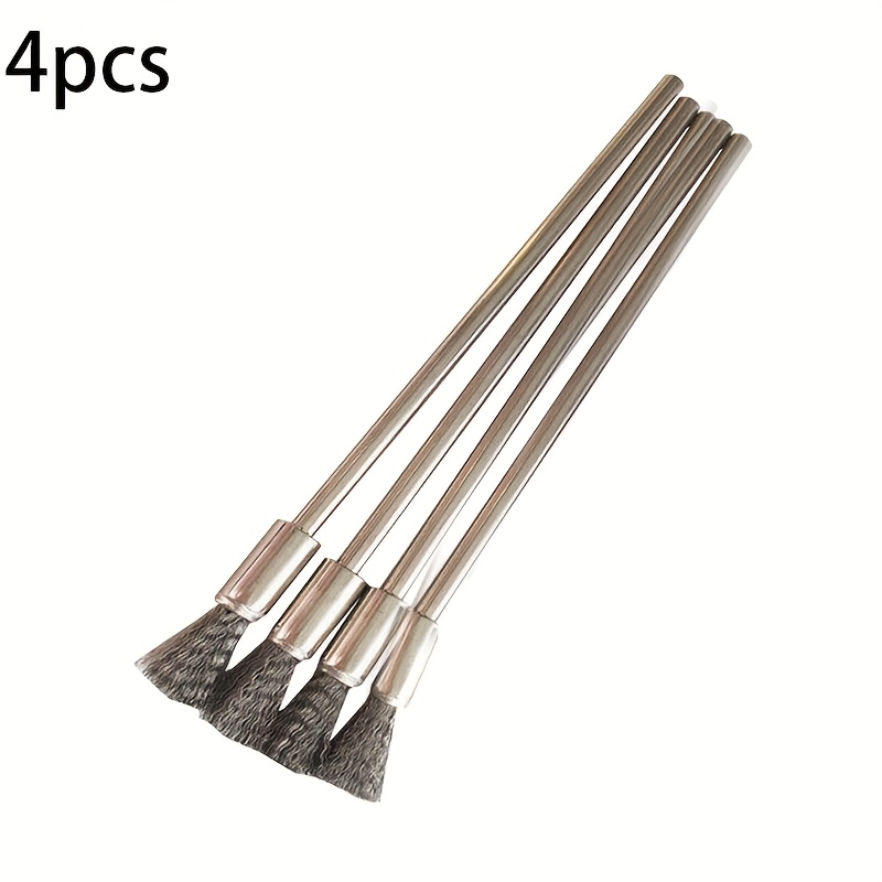 TEMU Juego de 4 cepillos de limpieza de alambre extendido para eliminar y pintura, para pulir con herramientas rotativas