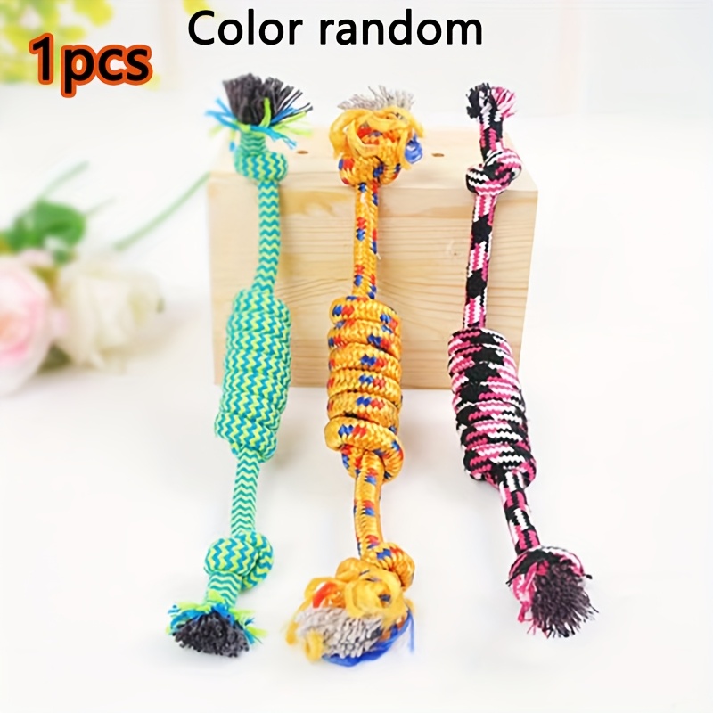 1pc Candy Knot Rope Toy, Dog Bite Rope, Dog Companion Knot Bite Rope Braided Bite Rope Dog Toy Pet Teething Toy,…: retailer-supplied image