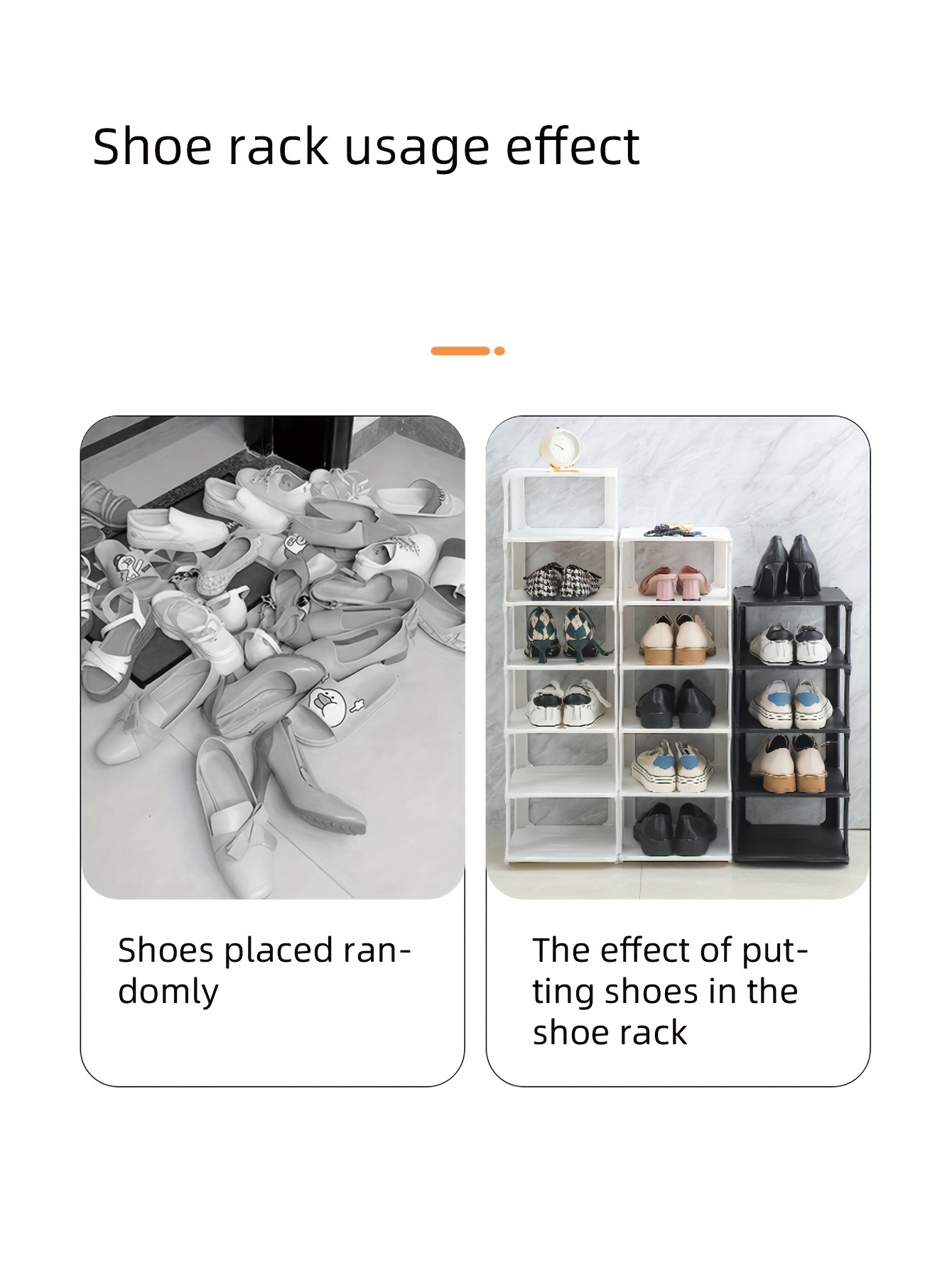 1  layer shoe rack free combination detachable plastic material   white and black   suitable for entry doorway dorm living room bedroom details 1