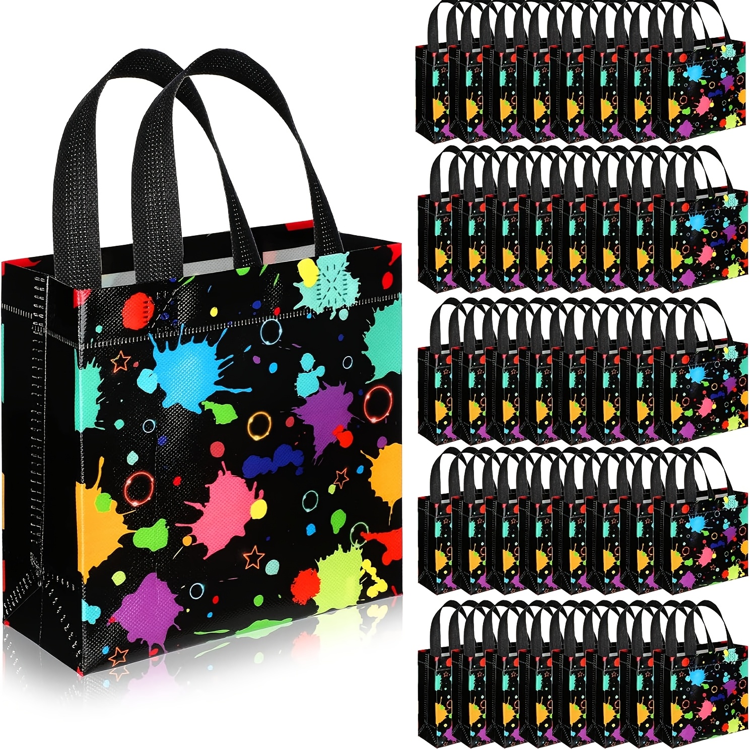 Paint Splatter Reusable Non-Woven Tote Bags
