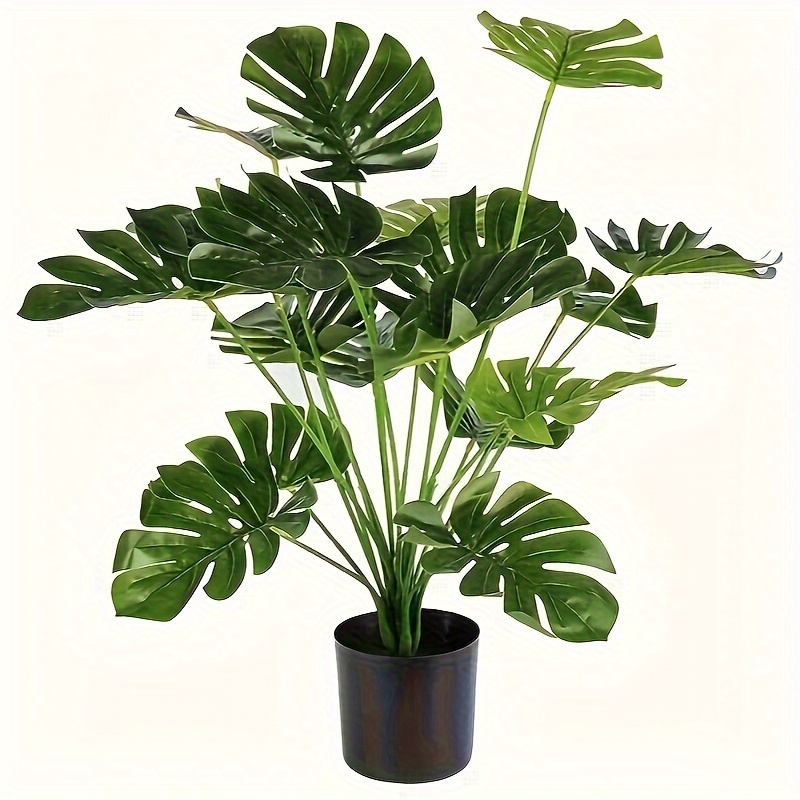 

1pc, Artificial Monstera Plant, Easy Assembly Faux Greenery, Office Decor, Home Decor, Indoor Simulated Plant, No Flower Pot Included