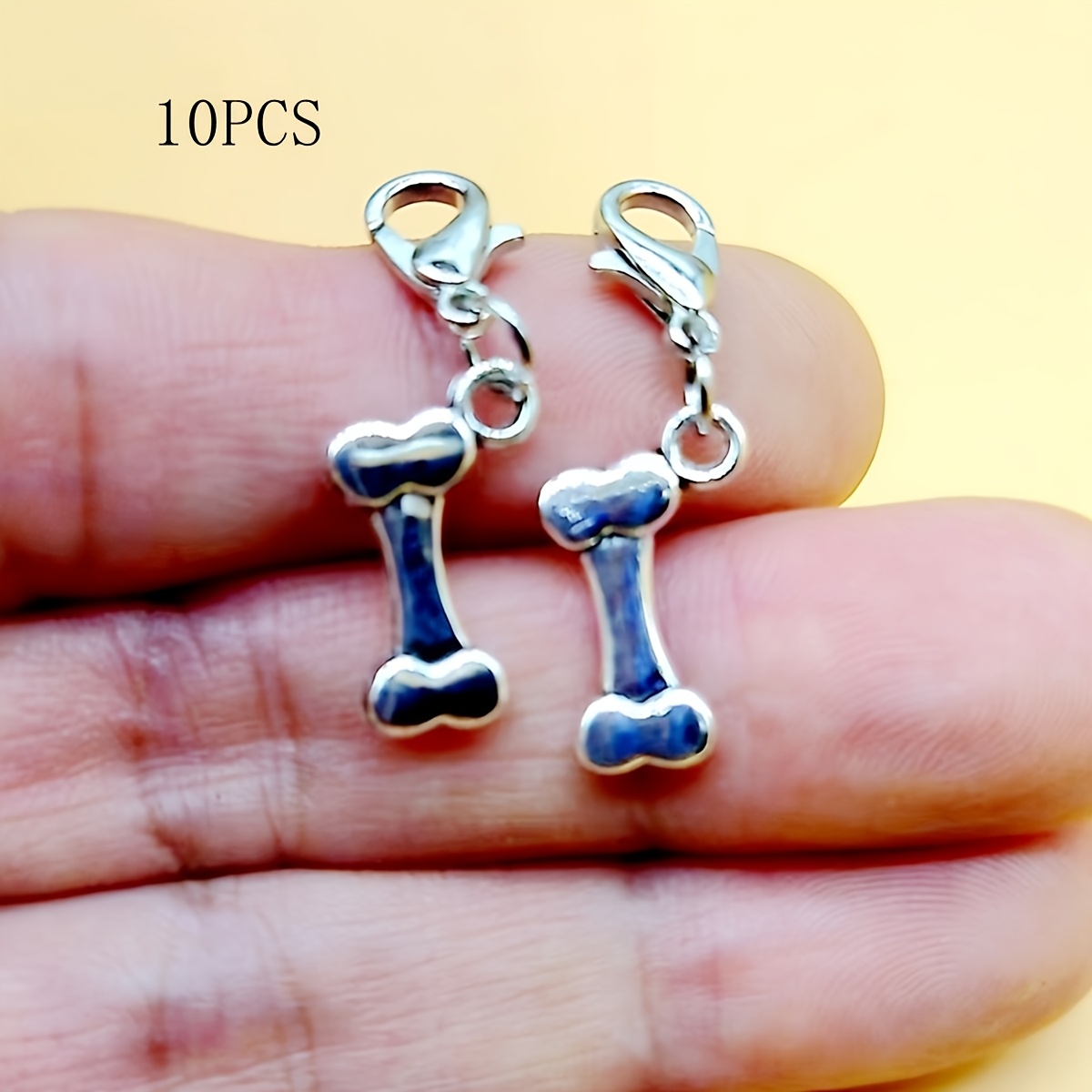 10pcs Of Pendants Featuring Stylish Dog Bone And Lobster Clasp Charms